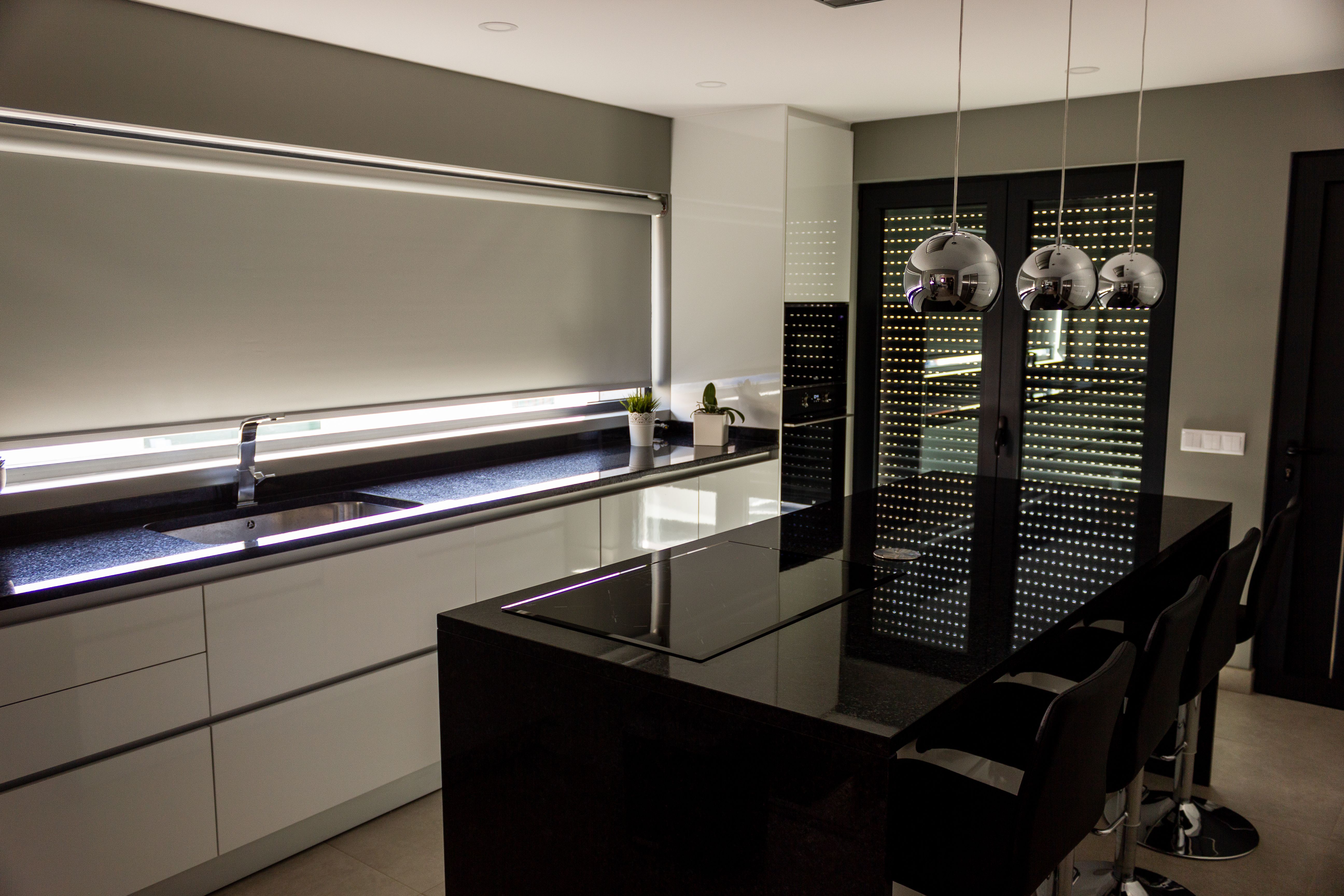 Bespoke black and white kitchen completed by RBWF